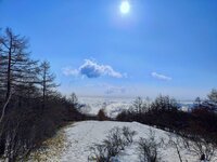 今朝の気温0℃　台風並みの風が吹いています。昨日は10㎝程降雪がありました。